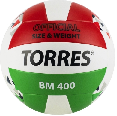 Волейбольный мяч Torres BM400 р.5 V32015 белый-красный-зеленый